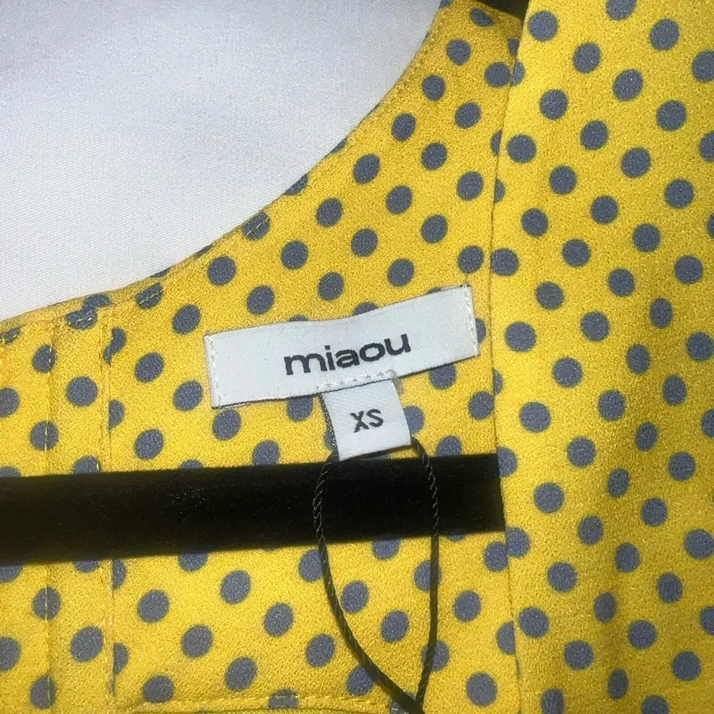 NWT Miaou Yellow Polka Dot Imogene Corset Top - Picture 6 of 10